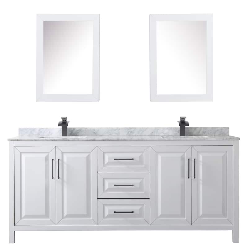 Daria 80-inch Double Vanity, Marble Top, Medicine Cabinets