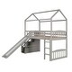 preview thumbnail 15 of 16, Twin Size Loft Bed with 2 Drawers and Slide, House Bed with Slide, White