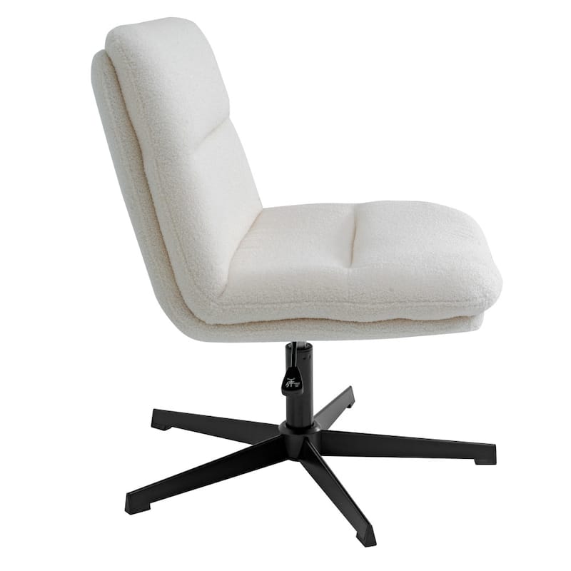 Commercial Wide Mid-Back Padded Upholstered Swivel Office Chair - 27.25"W x 27.25"D x 31.75" - 36.5"H