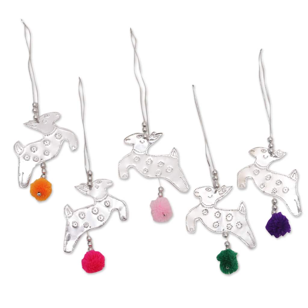 Novica Handmade Radiant Reindeer Aluminum Ornaments (Set Of 5)