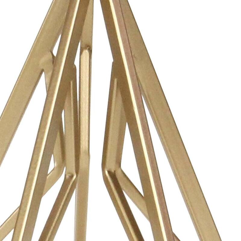 HomeRoots 10" Gold Metal Open Geometric Tabletop Sculpture - 6.25 in. x 10.25 in. x 6.00 in.