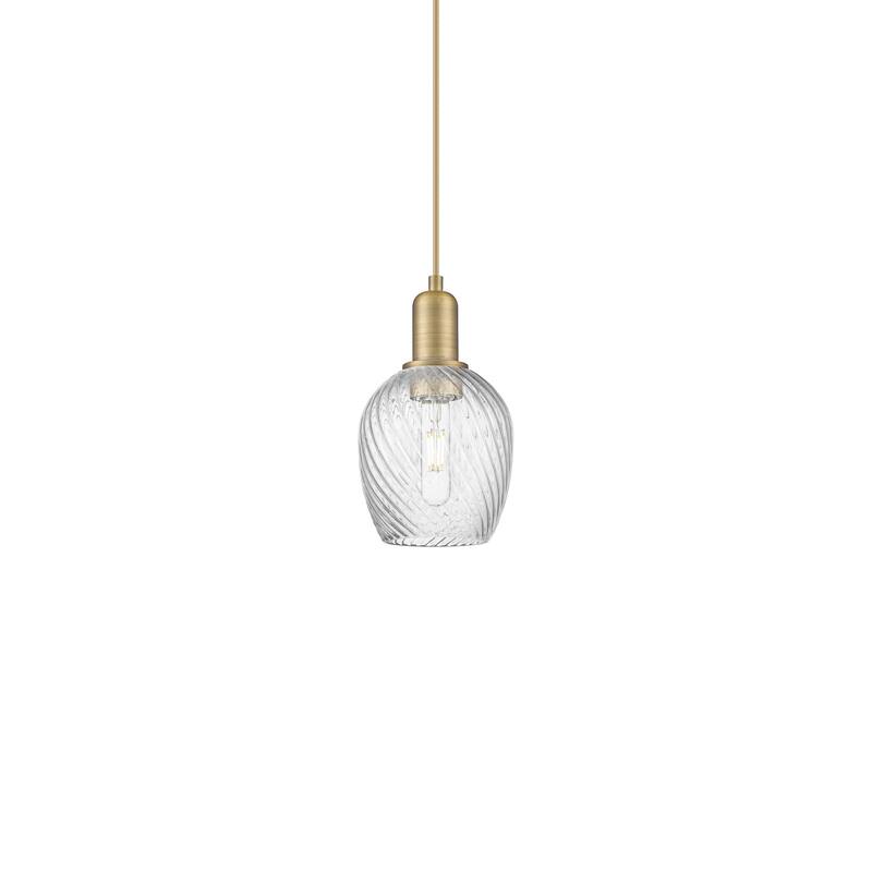 Innovations Lighting 716-1P-11-6 Salina Pendant Salina 6" Wide Mini - Brushed Brass / Clear Spiral Fluted