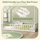 preview thumbnail 6 of 7, White Twin House Montessori Floor Bed Frame with Storage Shelf and Detachable Clothes Hanger