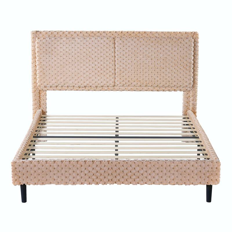 Simple Modern White Plush Soft Bed - Comfortable Backrest for Bedroom