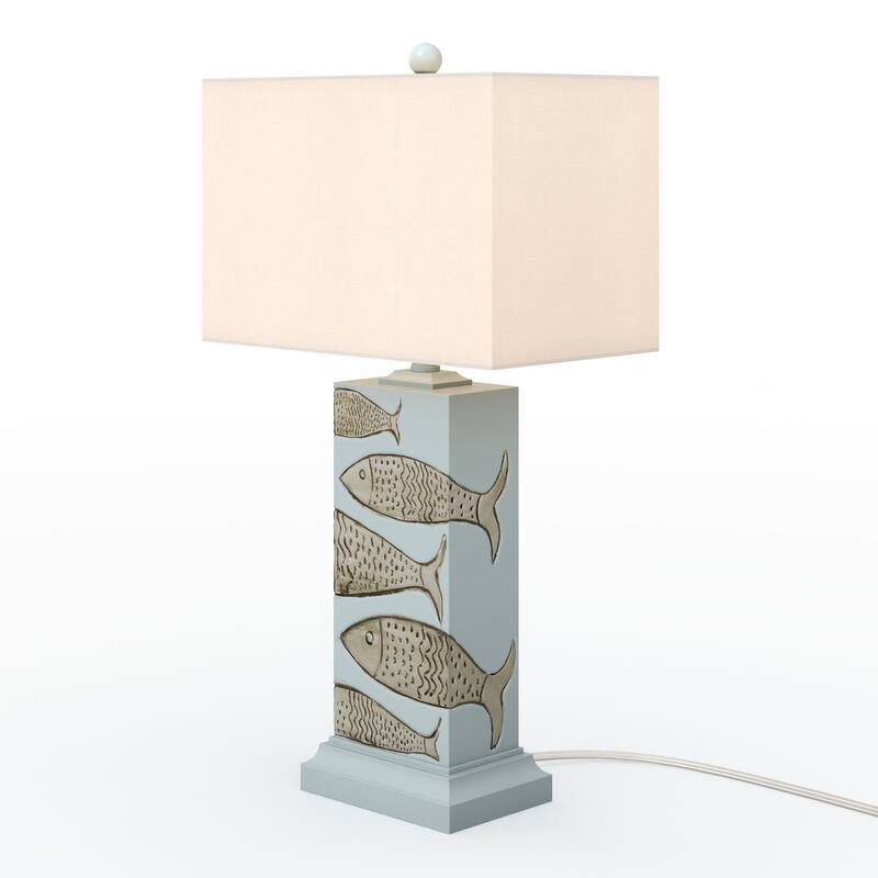 Lux Lighting 28" Gray/Light Brown Coastal Fish Table Lamp (Set of 2) 3-Way Switch