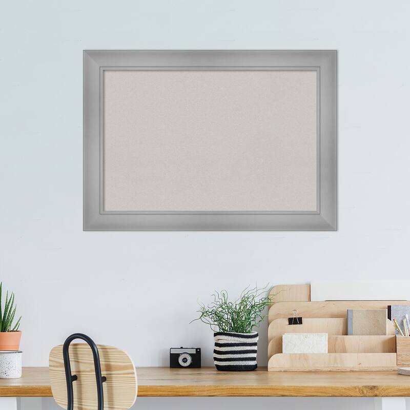 Flair Framed Grey Corkboard Bulletin Board