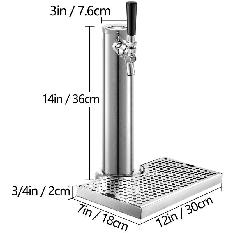 VEVOR Kegerator Tower Kit, Single Tap Beer Conversion Kit,No Tank Keg
