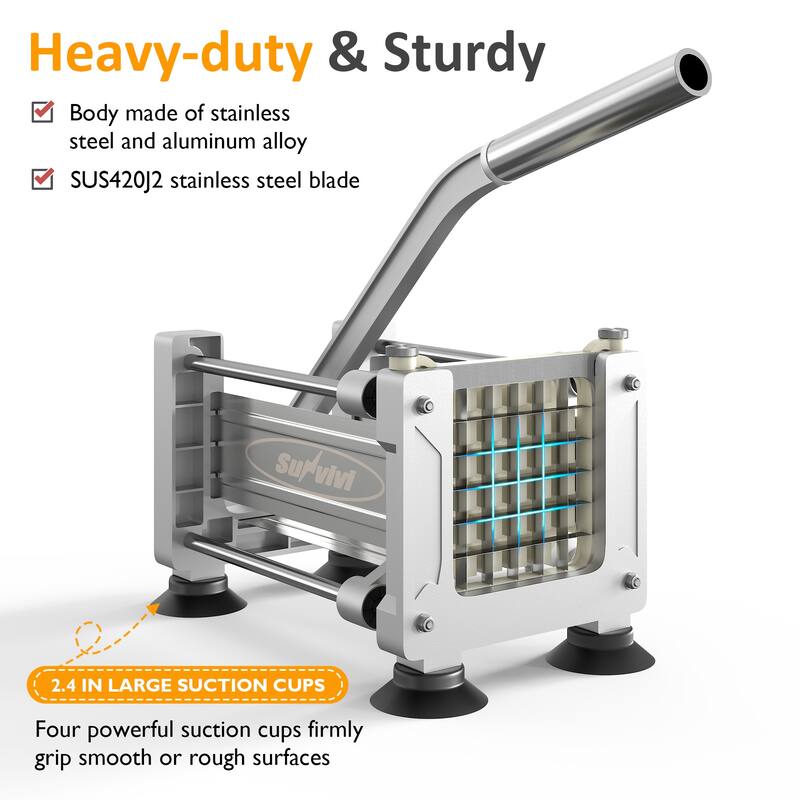 Stainless Steel French Fry Cutter with 2 Blades