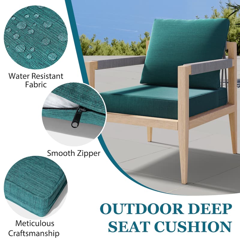 27.6 x 24.4 in Outdoor Indoor Patio Seat Cushions Set
