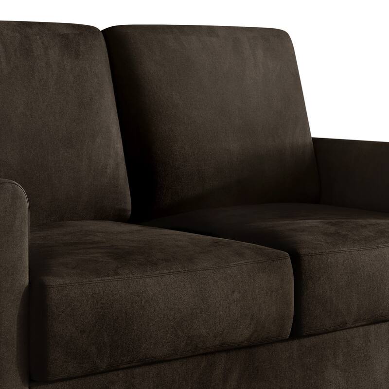 Clayfell Goliad Velvet Arm Loveseat with Pocket Spring, Soft Cushions, Clean Lines Design