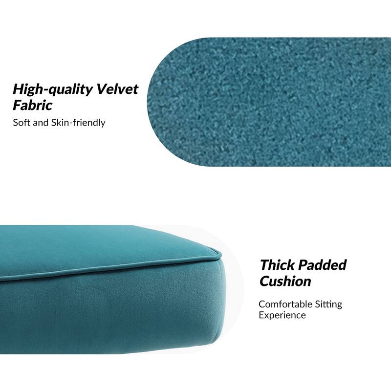 Barto Modern Velvet Tufted Side Chair with Golden Legs by HULALA HOME