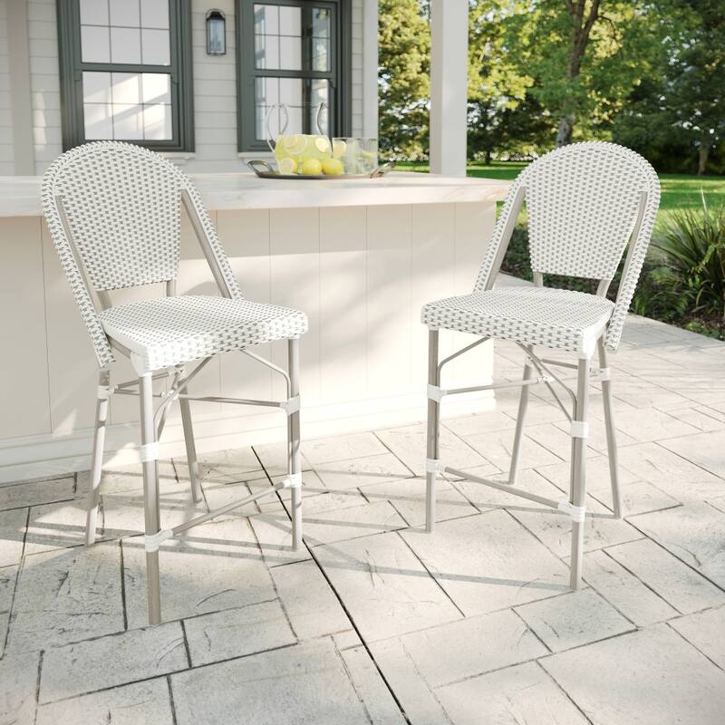 Martha Stewart 2PK All-Weather Stackable Patio Bistro Counter Stools - 18.5"W x 23.25"D x 42"H