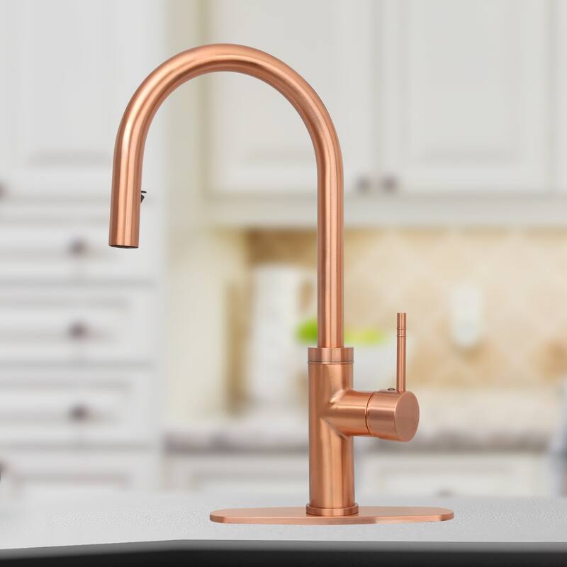 One-Handle Pull-Down Kitchen Faucet with Deck Plate