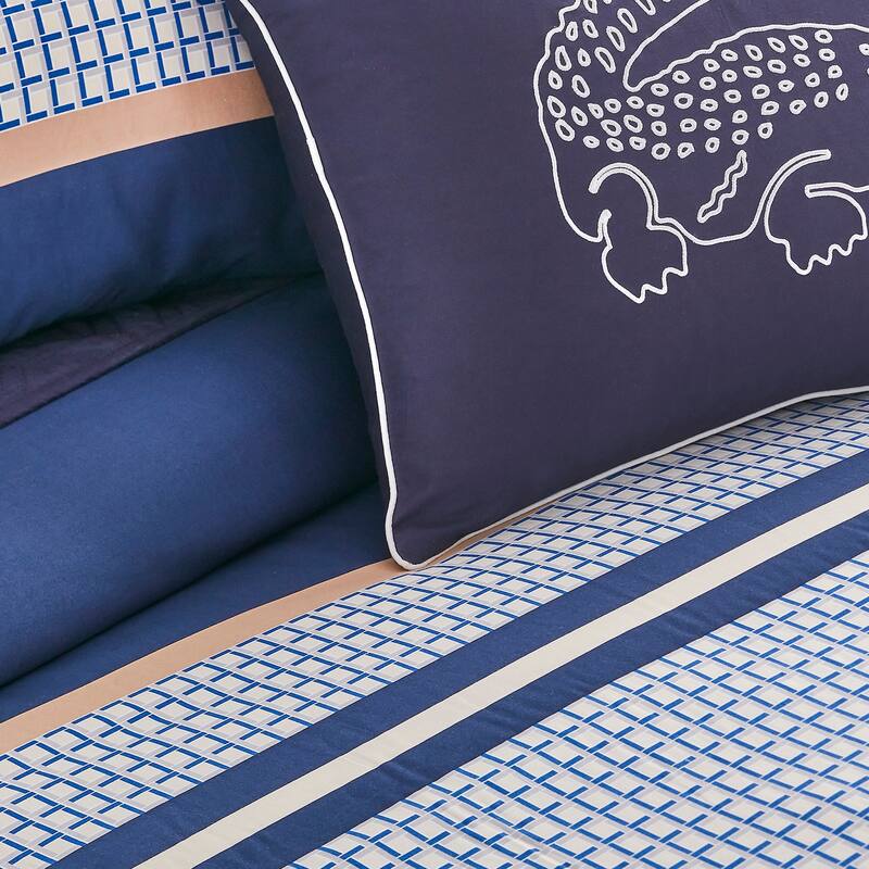 Lacoste Micro Logo 3-Piece Cotton Comforter Set