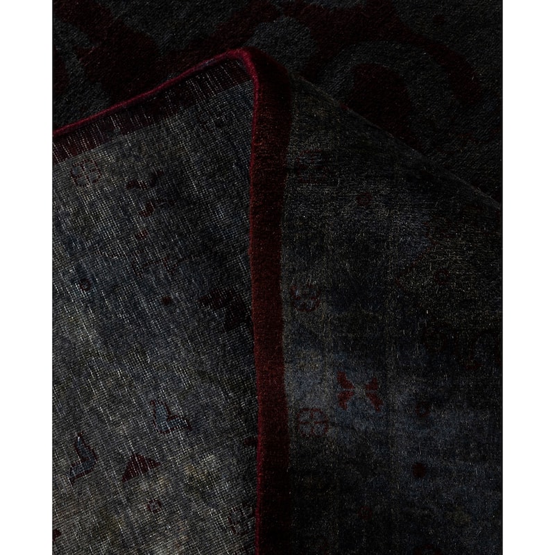 Overdyed One-of-a-Kind Hand-Knotted Area Rug - Black - 6' 2" x 9' 4"
