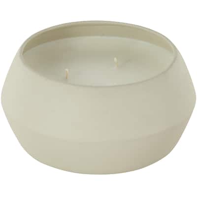Metal Scented Textured 30oz 3 Wick Decorative Candle with White Wax - Cream, Black or Beige - Roche River Decor