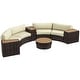 preview thumbnail 10 of 14, Outsunny 8 Piece Patio Furniture Set with 4 Rattan Sofa Chairs & 4 Tables, Outdoor Conversation Set with Storage & Umbrella Hole