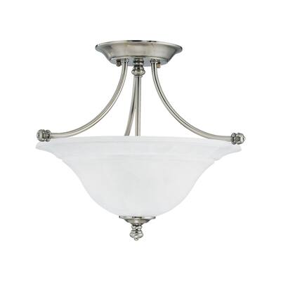 Harmony 2-Light Ceiling Lamp in Satin Pewter