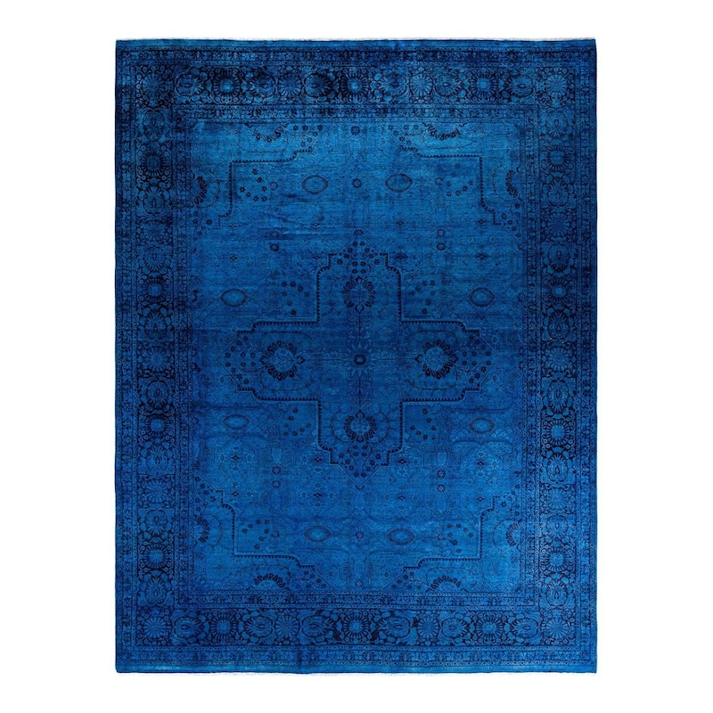 Vibrance, One-of-a-Kind Hand-Knotted Area Rug - Purple, 9' 0" x 11' 7" - 9' 0" x 11' 7"