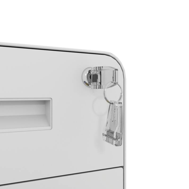 3-Drawer Mobile File Cabinet with Lock, All-Steel Metal Storage Cabinet on Casters, for Home & Office, Holds A4/Letter Files