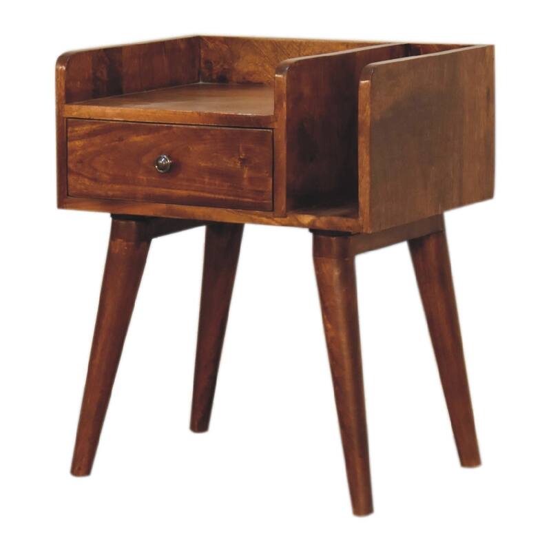 HomeRoots 22" Chestnut Solid Wood One Drawer Nightstand