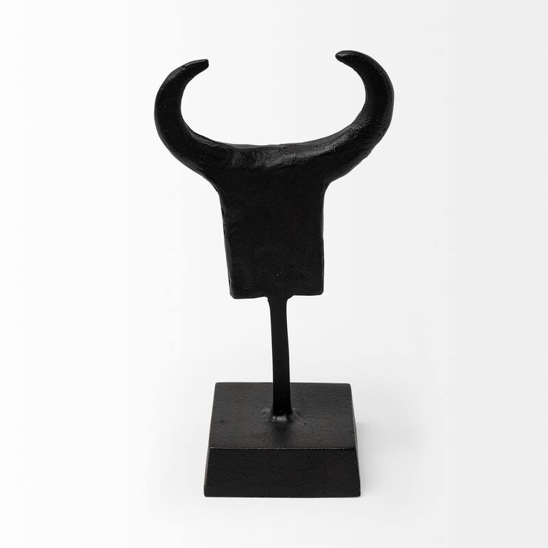 Caleb 4L x 5W Black Metal Tribal Figurine - 3.5L x 5.0W x 9.0H