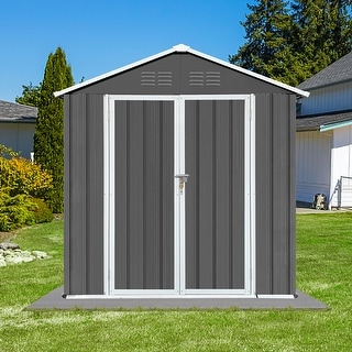 6 ft. W x 4 ft. D Galvanized Steel Metal Sheds & Outdoor Storage Shed - 6 ft. W x 4 ft. D
