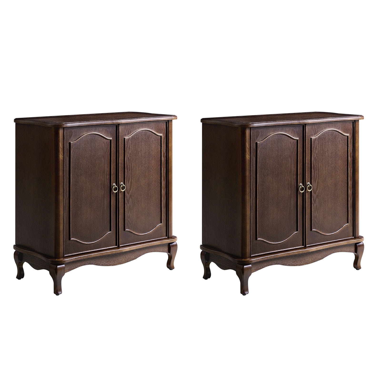 Ava 32"Wide Traditional 2 Door Cabinet with Adjustable Shelving Set of 2 By HULALA HOME