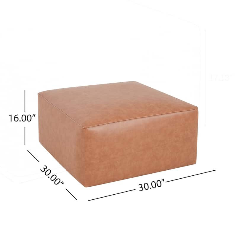 Square PU Leather Ottoman