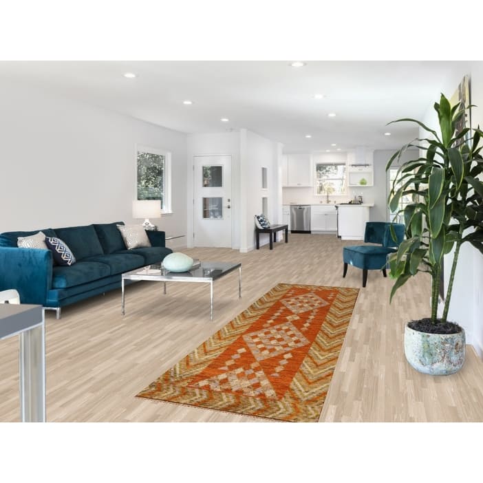 Geometric Moroccan Oriental Runner Rug Bedroom Handmade Wool Carpet - 2'10" x 9'7"