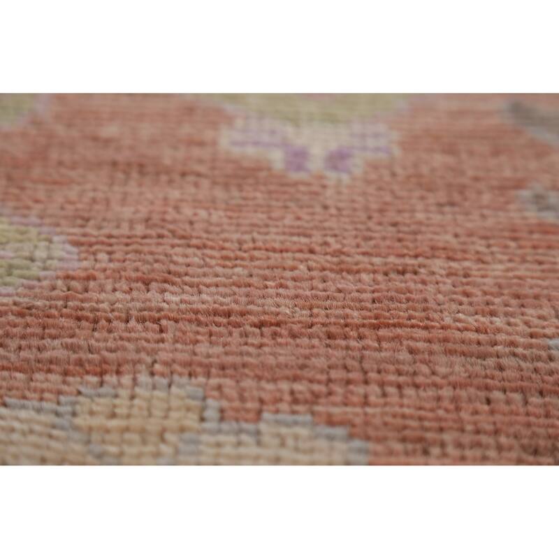 Hand Knotted Oriental 100% Wool Carpet Transitional All-Over Oranges & Rust Oushak Area Rug - 12' 0'' X 8' 11''