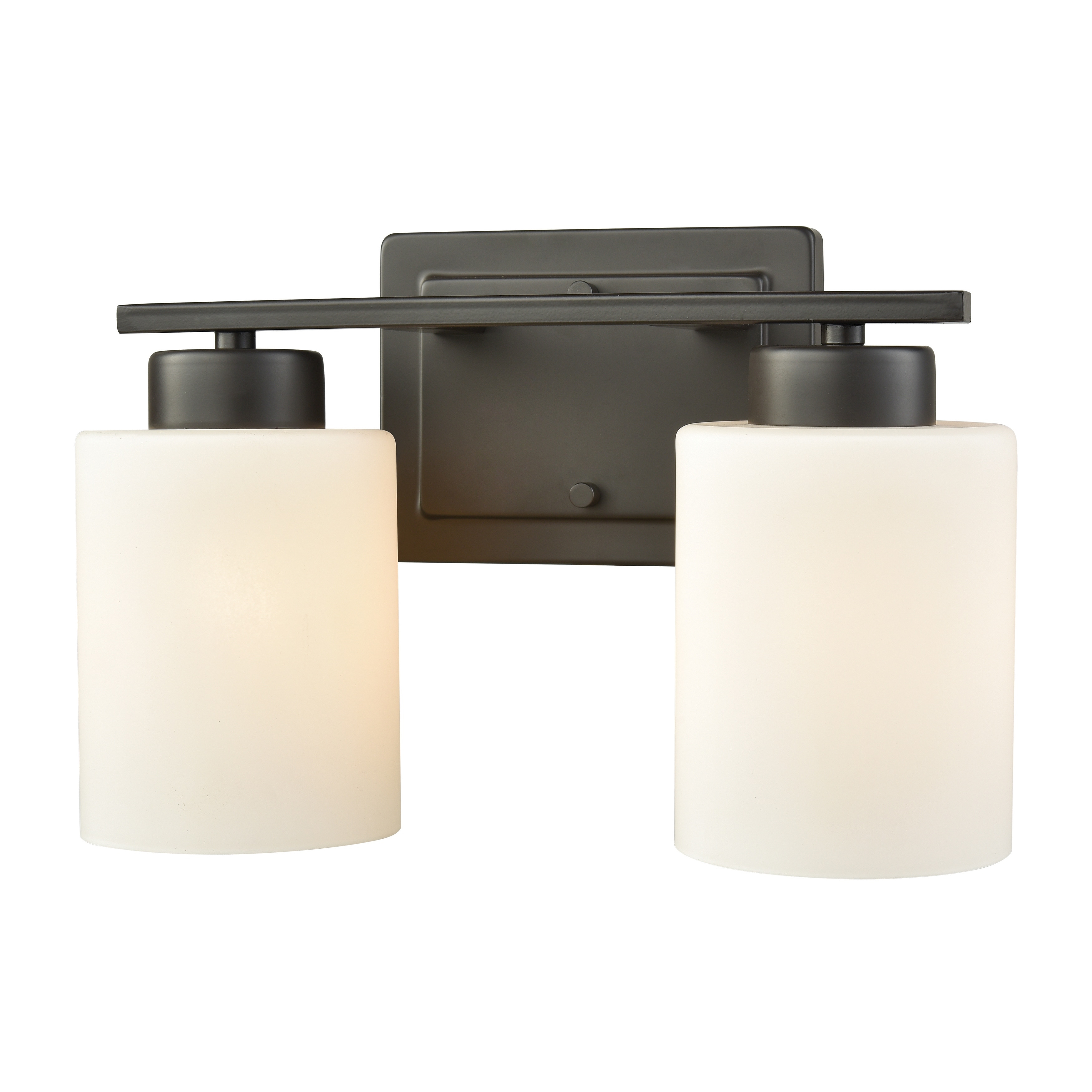 Elk Home Summit Place Oiled Bronze With White Glass 2 Light Vanity