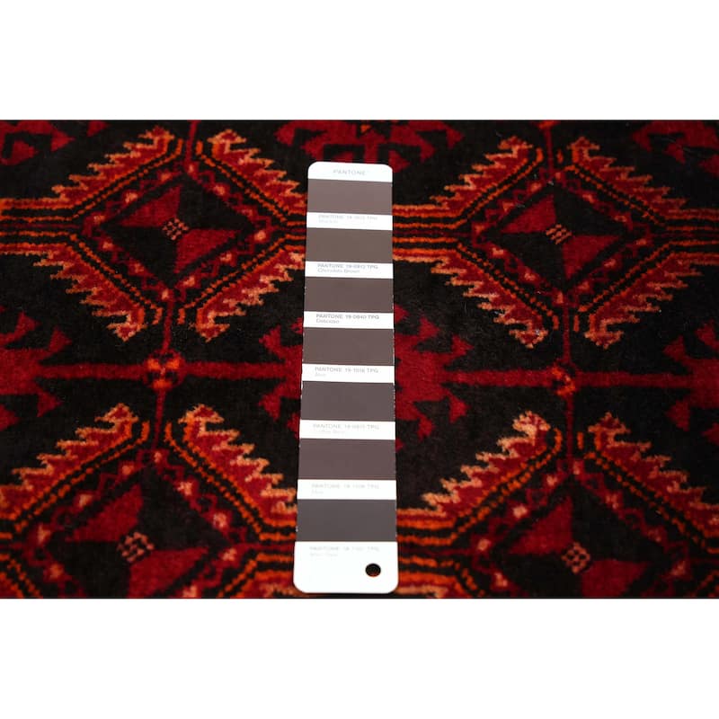 ECARPETGALLERY Hand-knotted Teimani Black, Red Wool Rug - 3'3 x 7'1