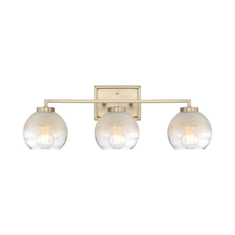 Golden Lighting 3094-BA3 Elliott 3 Light 25" Wide Vanity Light - Brushed Champagne Bronze / Alabaster Glass