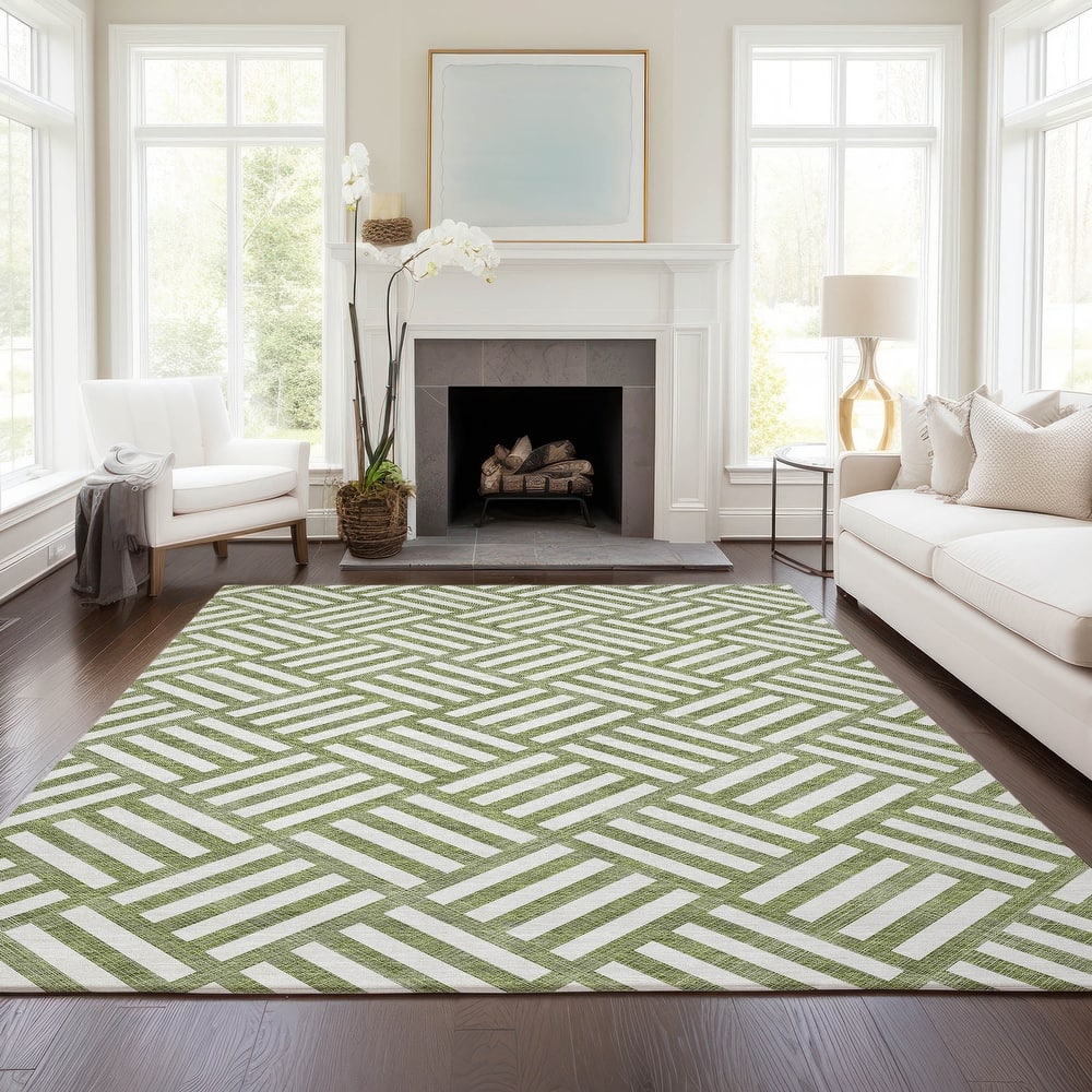 Machine Washable Indoor/ Outdoor Chantille Geo Modern Rug