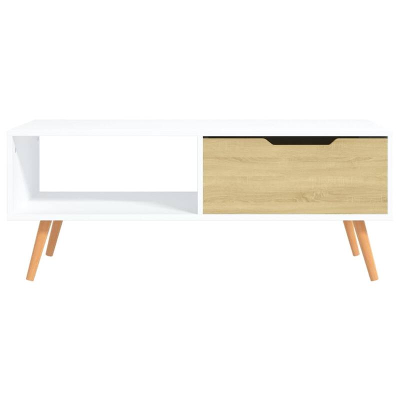 vidaXL Coffee Table End Table Living Room Accent Sofa Table Engineered Wood - 39.4" x 19.5" x 16.9"