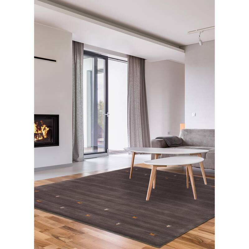 Kashkuli Gabbeh Grey Rug 6'7" x 9'7" - 6'7 x 9'7