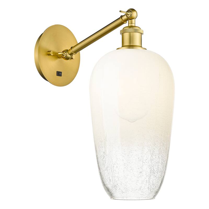 Innovations Lighting Endless Possibilities Ballston - Brookhaven Flute - 1 Light 7" Adjustable Sconce - Satin Gold/Opal