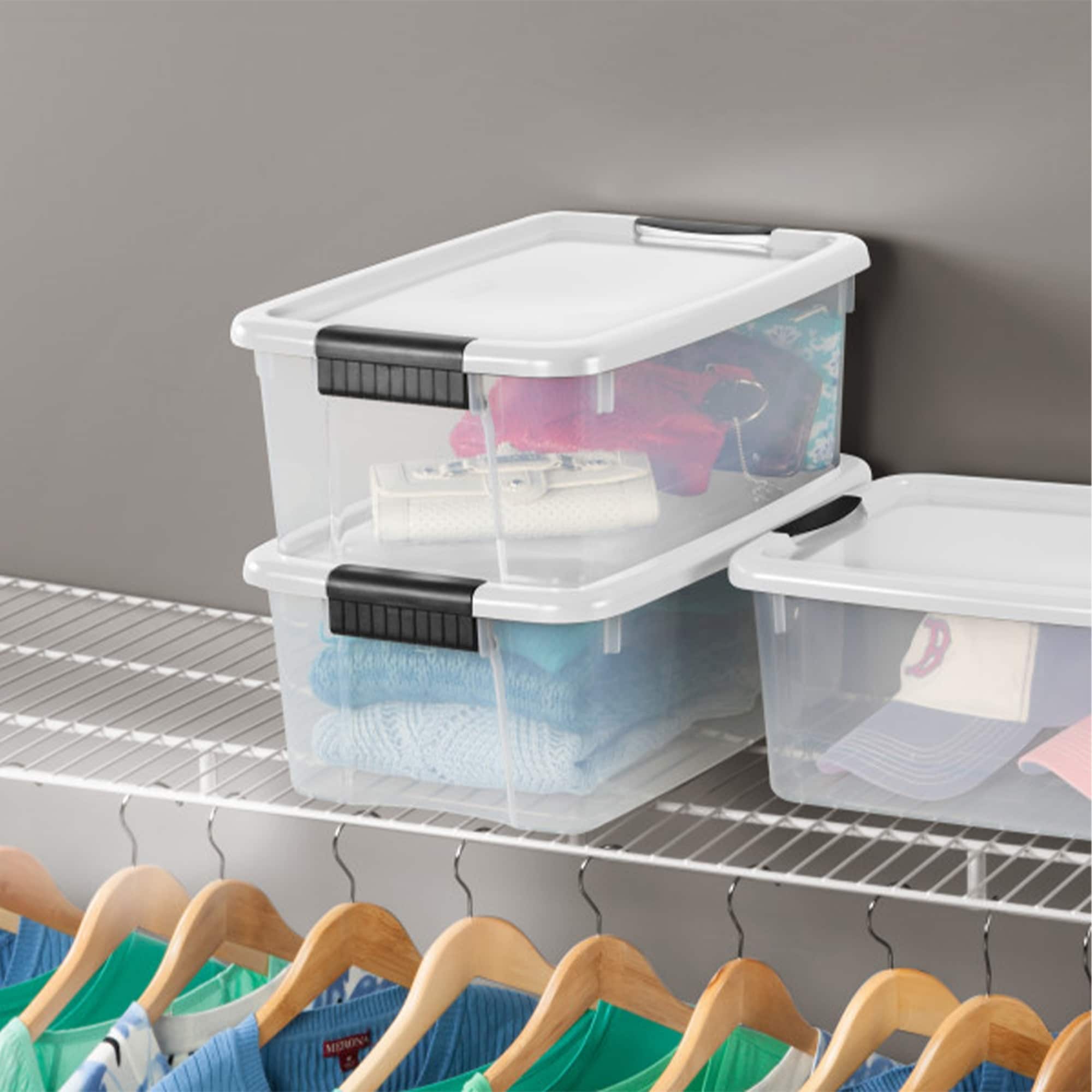 Totally Kitchen Clear Plastic Stackable Storage Bins | Med., 1.18 Gallon