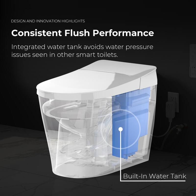 Ove Ella Dual-Flush Smart Bidet Toilet with Built-in Tank