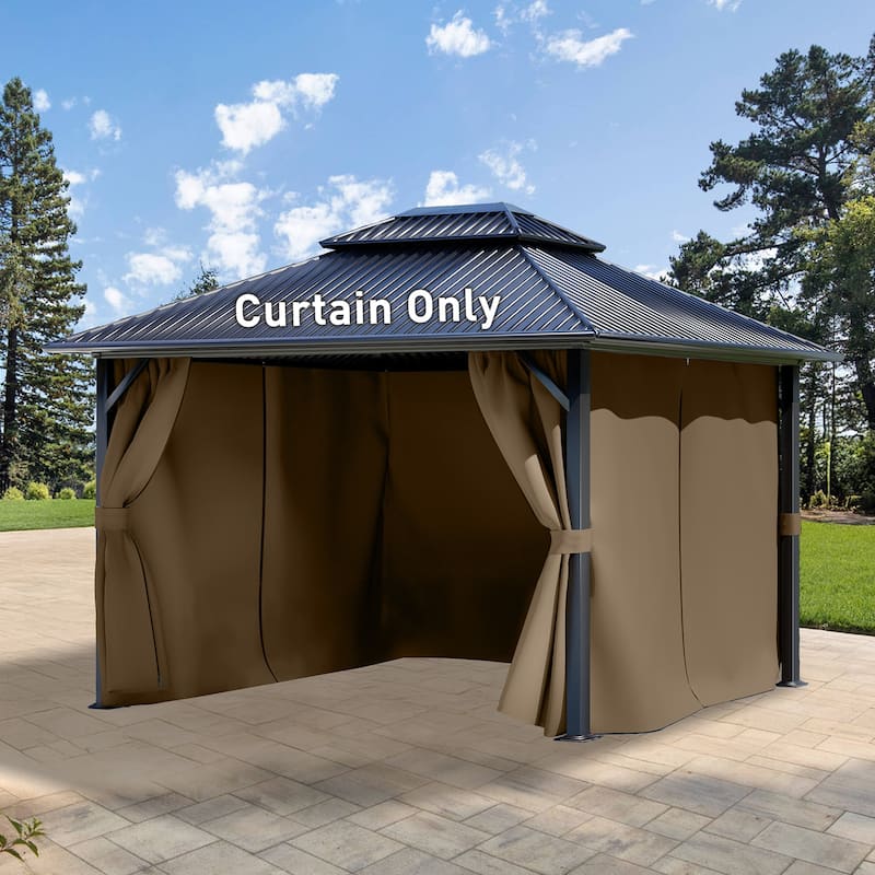 Aoodor 10' x 10' Gazebo Curtain Set，Curtain Only