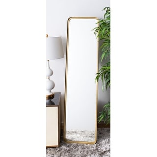 SAFAVIEH Lerna 18-inch Brass Vertical Rectangular Standing Mirror - 16" W x 18" L x 61" H