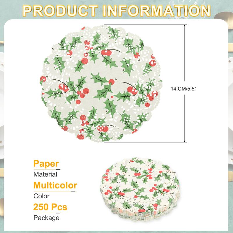 Paper Doilies Round Lace Decorative Placemats, Multicolor - Multicolor-250Pcs - 5.5 Inch