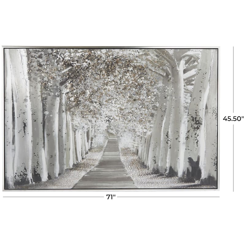 Canvas Landscape Trees Living Room Framed Wall Art with Frame - Roche River Decor