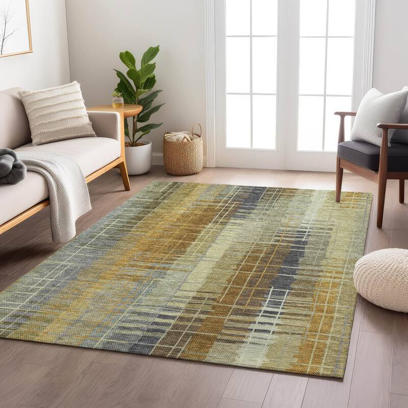Machine Washable Indoor/ Outdoor Contemporary Aaron Chantille Rug