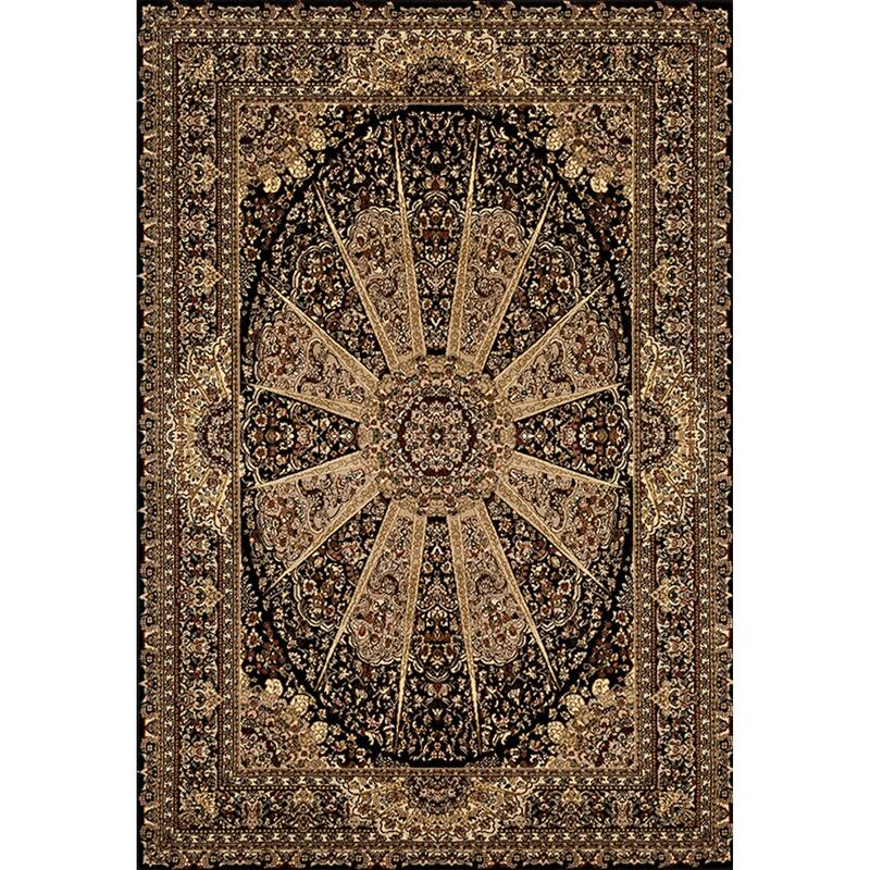 Persian Collection Black Traditional Area Rug
