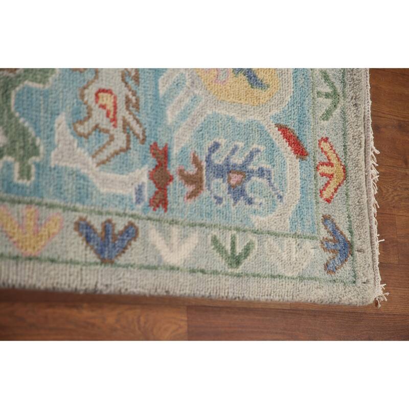 Grey Oushak Oriental Area Rug Handmade Wool Carpet - 9'1"x 11'10"