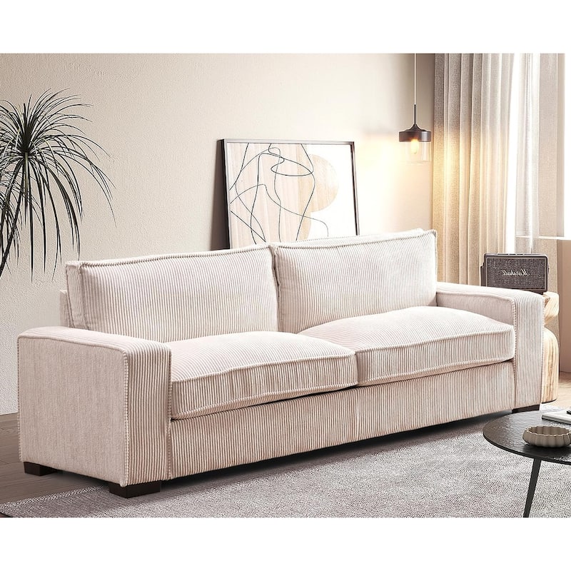 Luxe Corduroy Sofa with Sleek Design Spacious and Comfortable 3 Seater Sofa Large