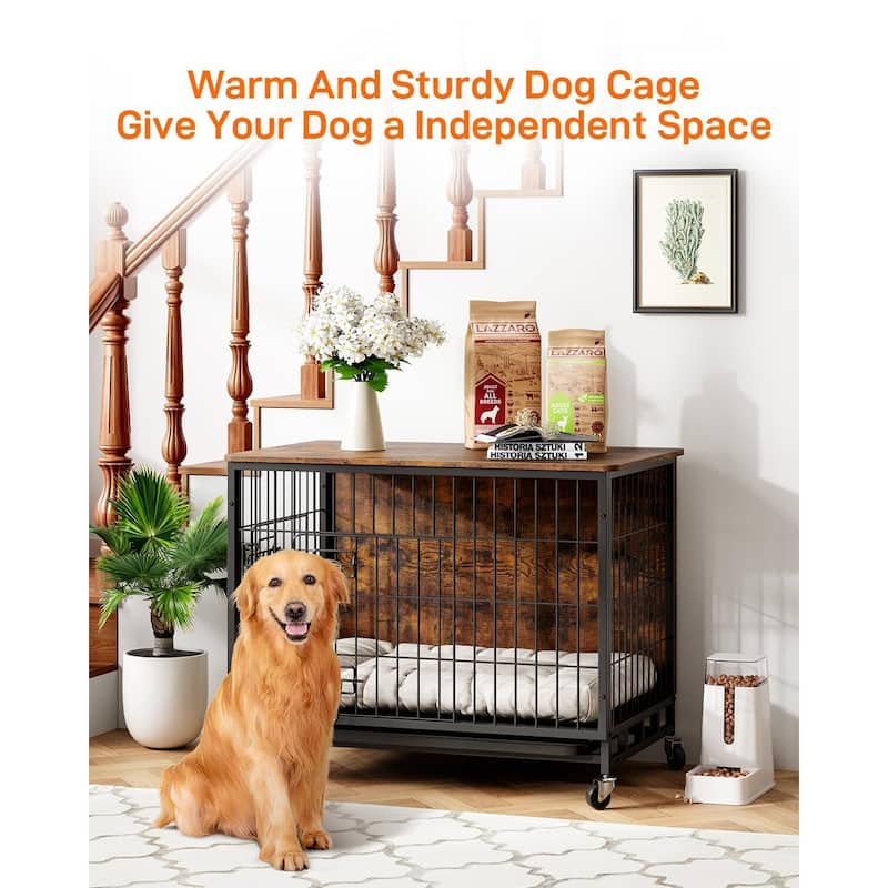 Small Dog DualEntry Kennel Dog Crate Furniture Meets Elegant End Table