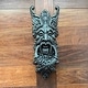 preview thumbnail 5 of 8, Gothic Green Man Door Knocker Verdigris Cast Iron 19 In Wall Mounted - 19 X 7 X 3 inches